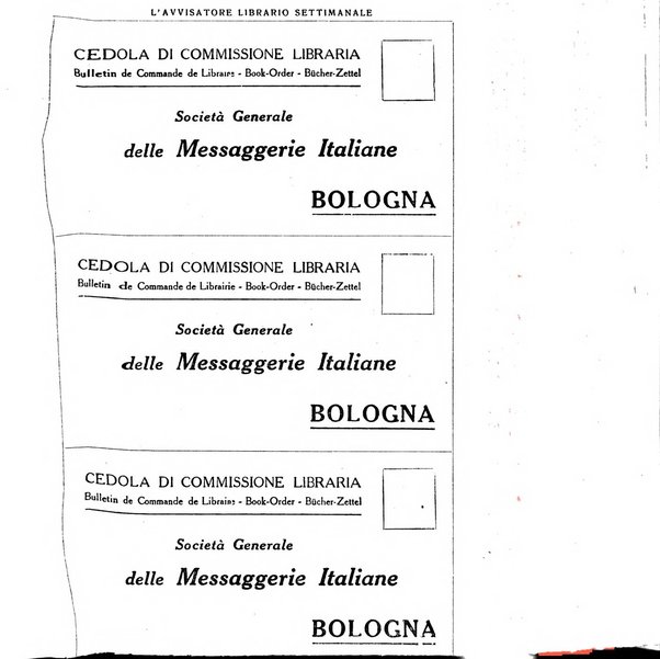 L'avvisatore librario settimanale bollettino bibliografico