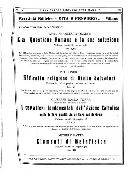 L'avvisatore librario settimanale bollettino bibliografico