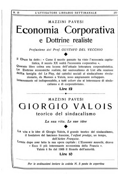 L'avvisatore librario settimanale bollettino bibliografico