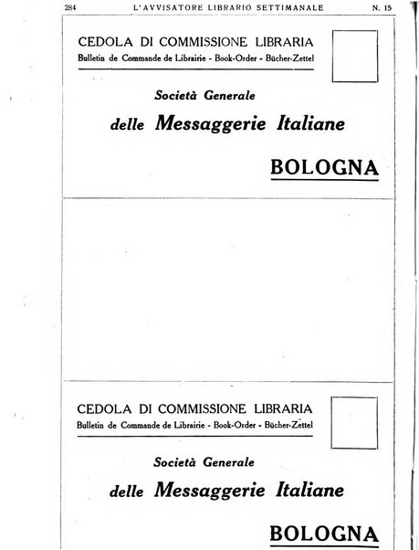 L'avvisatore librario settimanale bollettino bibliografico