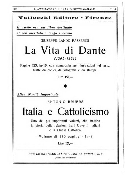 L'avvisatore librario settimanale bollettino bibliografico