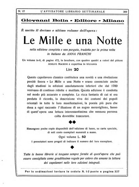 L'avvisatore librario settimanale bollettino bibliografico