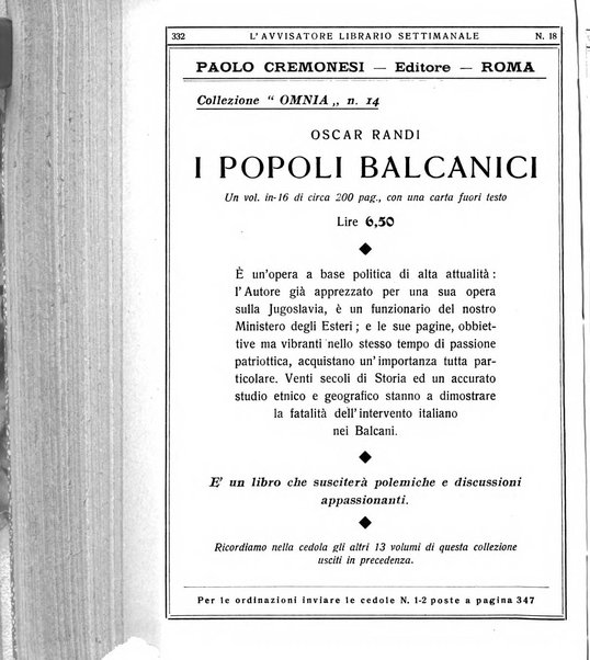 L'avvisatore librario settimanale bollettino bibliografico