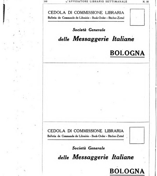 L'avvisatore librario settimanale bollettino bibliografico