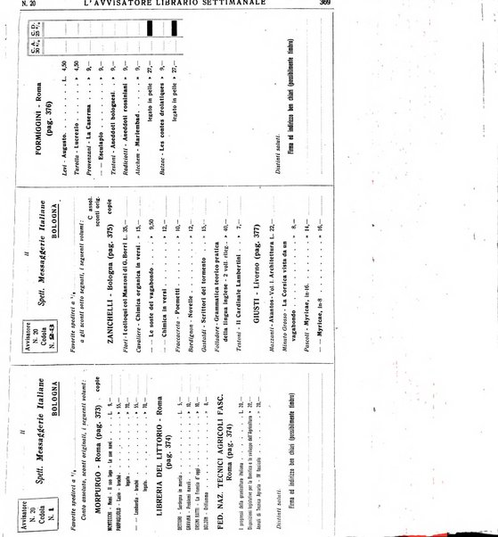 L'avvisatore librario settimanale bollettino bibliografico