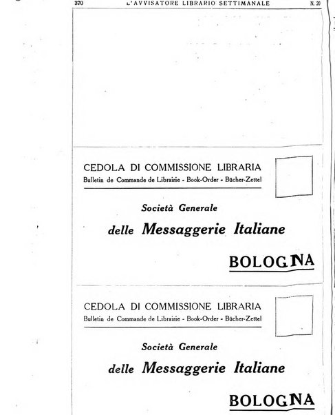 L'avvisatore librario settimanale bollettino bibliografico