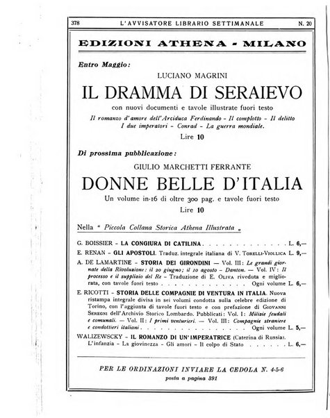 L'avvisatore librario settimanale bollettino bibliografico