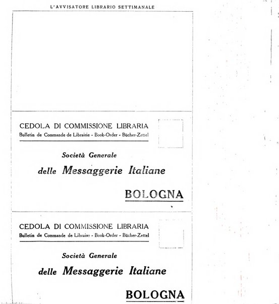 L'avvisatore librario settimanale bollettino bibliografico