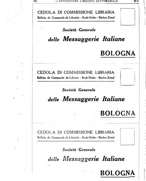 L'avvisatore librario settimanale bollettino bibliografico