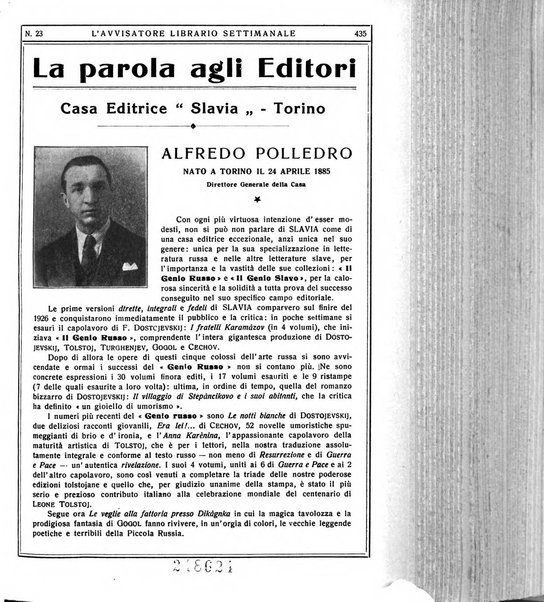 L'avvisatore librario settimanale bollettino bibliografico