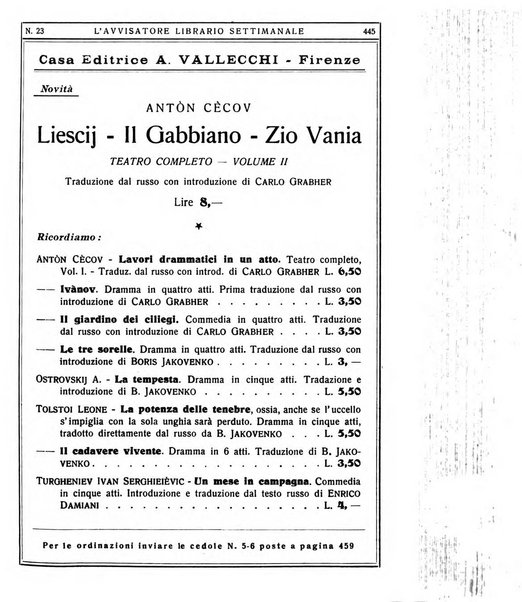 L'avvisatore librario settimanale bollettino bibliografico