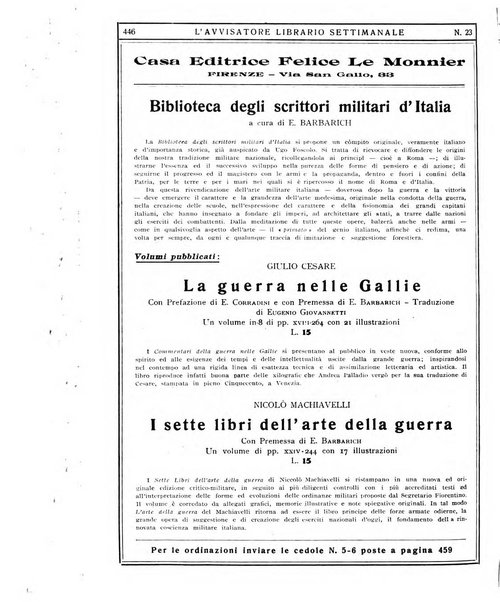 L'avvisatore librario settimanale bollettino bibliografico