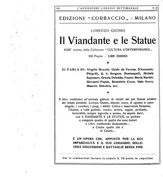 L'avvisatore librario settimanale bollettino bibliografico