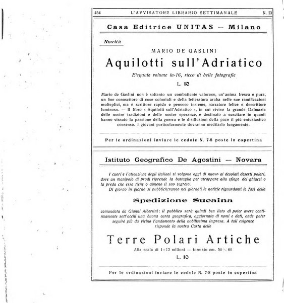 L'avvisatore librario settimanale bollettino bibliografico