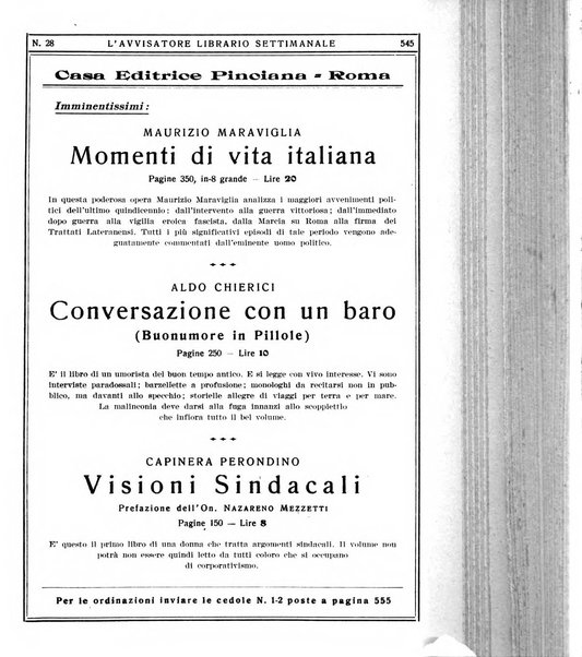 L'avvisatore librario settimanale bollettino bibliografico