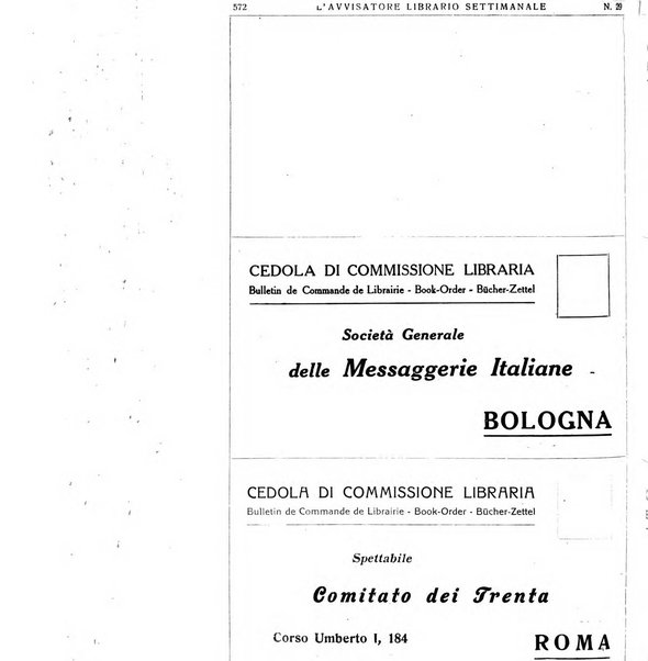 L'avvisatore librario settimanale bollettino bibliografico