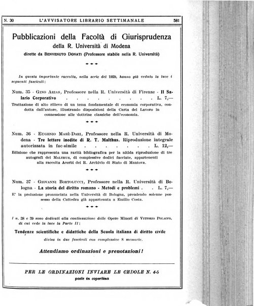 L'avvisatore librario settimanale bollettino bibliografico