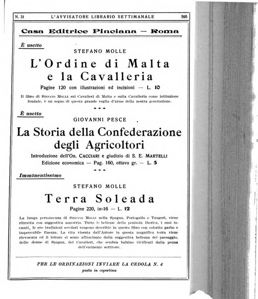 L'avvisatore librario settimanale bollettino bibliografico