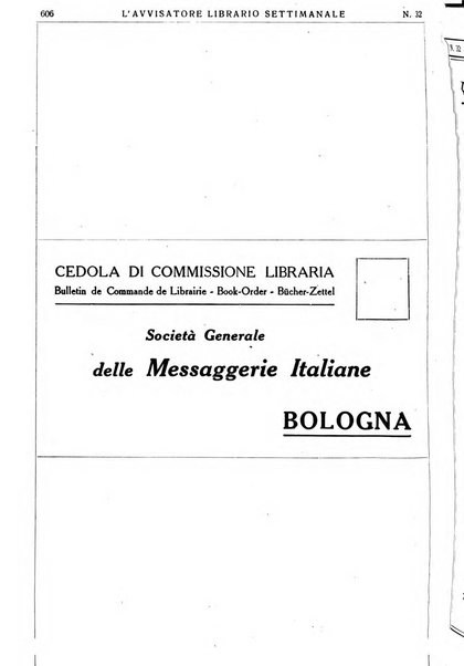 L'avvisatore librario settimanale bollettino bibliografico