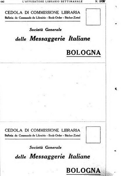 L'avvisatore librario settimanale bollettino bibliografico