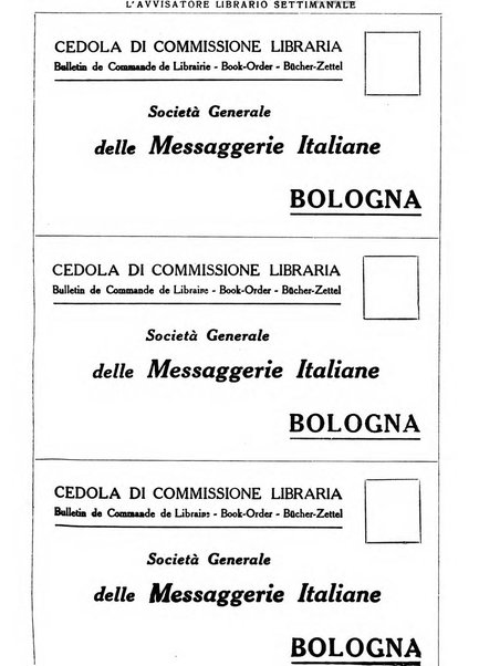 L'avvisatore librario settimanale bollettino bibliografico