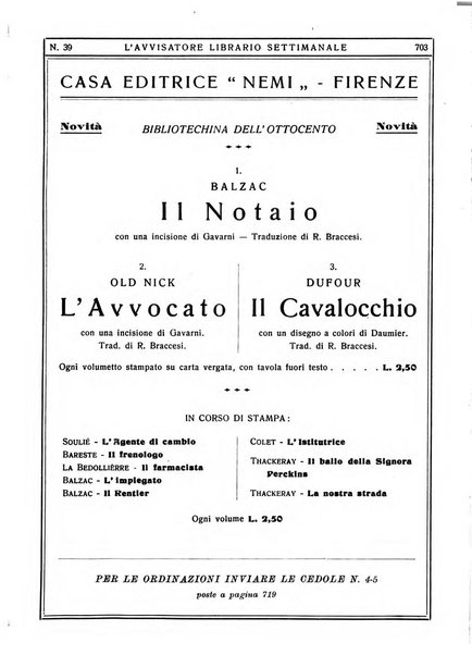 L'avvisatore librario settimanale bollettino bibliografico