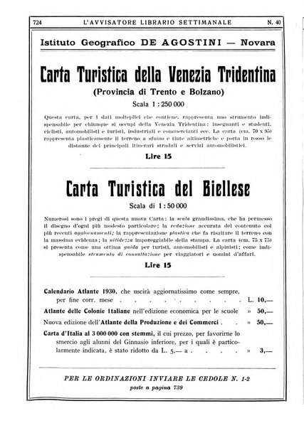 L'avvisatore librario settimanale bollettino bibliografico