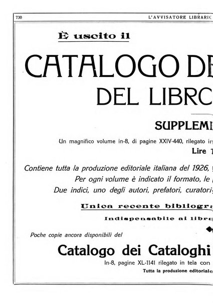 L'avvisatore librario settimanale bollettino bibliografico