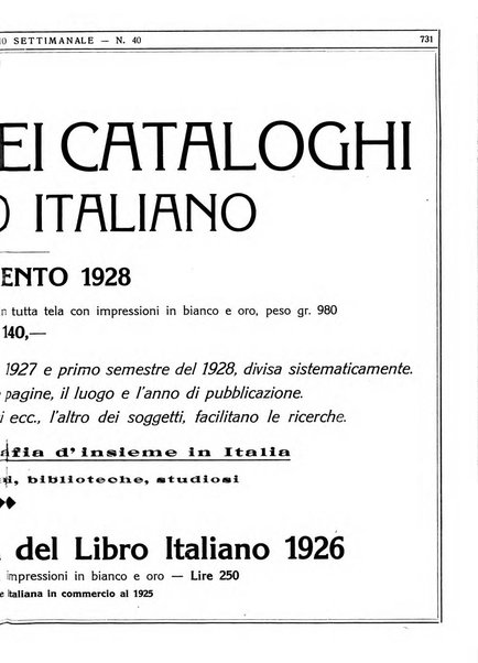 L'avvisatore librario settimanale bollettino bibliografico