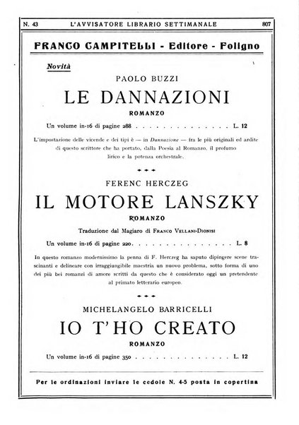 L'avvisatore librario settimanale bollettino bibliografico