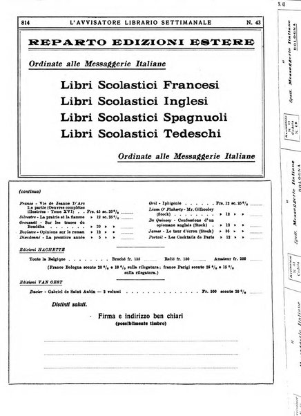 L'avvisatore librario settimanale bollettino bibliografico