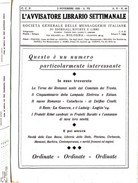 L'avvisatore librario settimanale bollettino bibliografico