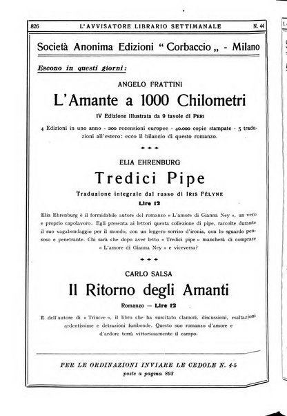 L'avvisatore librario settimanale bollettino bibliografico