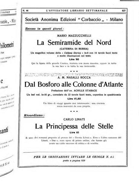 L'avvisatore librario settimanale bollettino bibliografico