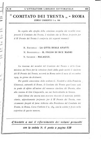 L'avvisatore librario settimanale bollettino bibliografico