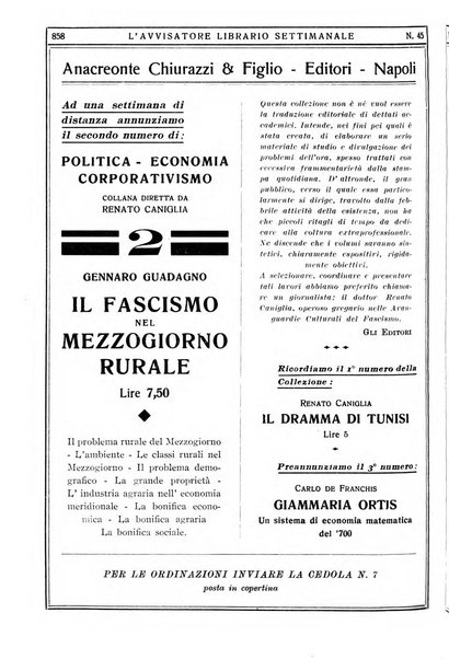 L'avvisatore librario settimanale bollettino bibliografico