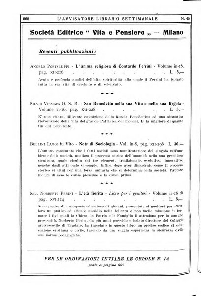 L'avvisatore librario settimanale bollettino bibliografico