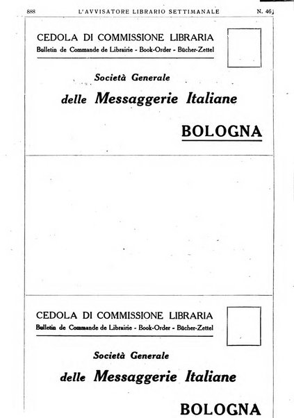 L'avvisatore librario settimanale bollettino bibliografico