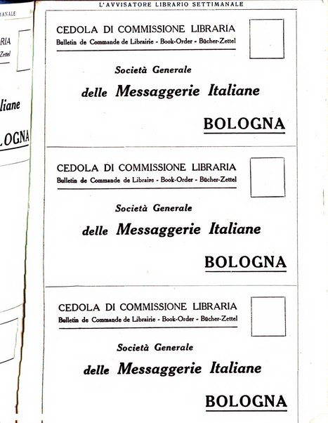 L'avvisatore librario settimanale bollettino bibliografico