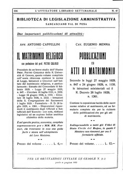 L'avvisatore librario settimanale bollettino bibliografico