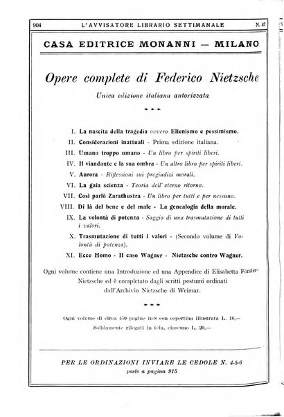 L'avvisatore librario settimanale bollettino bibliografico