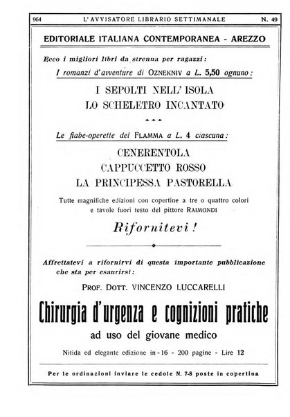 L'avvisatore librario settimanale bollettino bibliografico