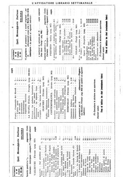 L'avvisatore librario settimanale bollettino bibliografico