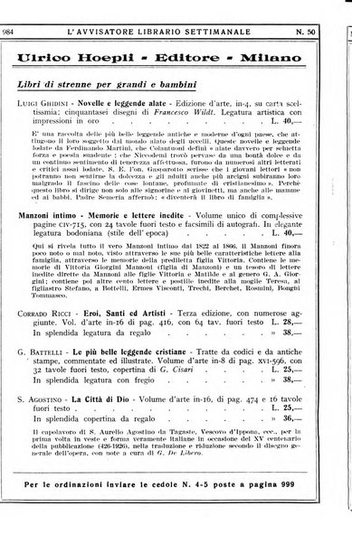 L'avvisatore librario settimanale bollettino bibliografico