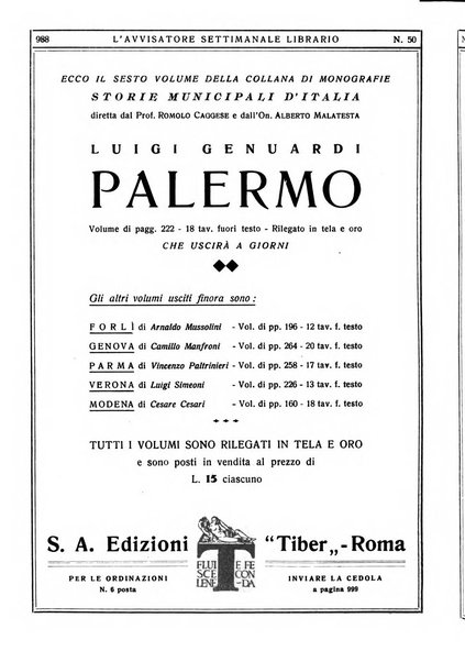 L'avvisatore librario settimanale bollettino bibliografico