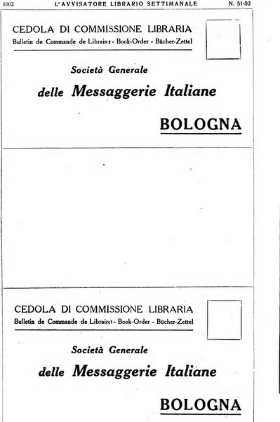 L'avvisatore librario settimanale bollettino bibliografico