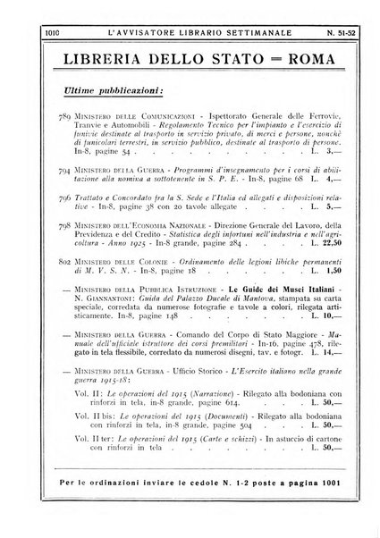 L'avvisatore librario settimanale bollettino bibliografico