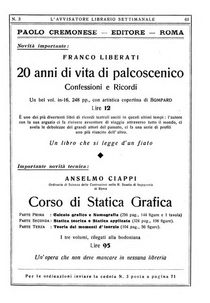 L'avvisatore librario settimanale bollettino bibliografico