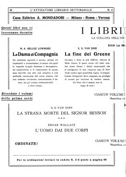 L'avvisatore librario settimanale bollettino bibliografico