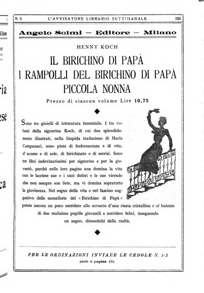 L'avvisatore librario settimanale bollettino bibliografico